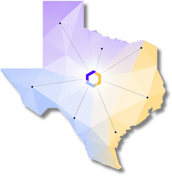 Map of Texas with SustainED Leaders partner locations